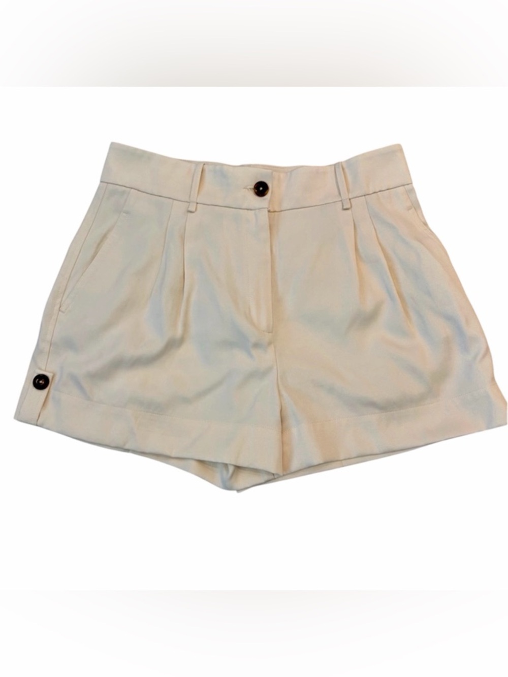 Reiss Ember tailored shorts in cream size 12 - Picture 4 of 7